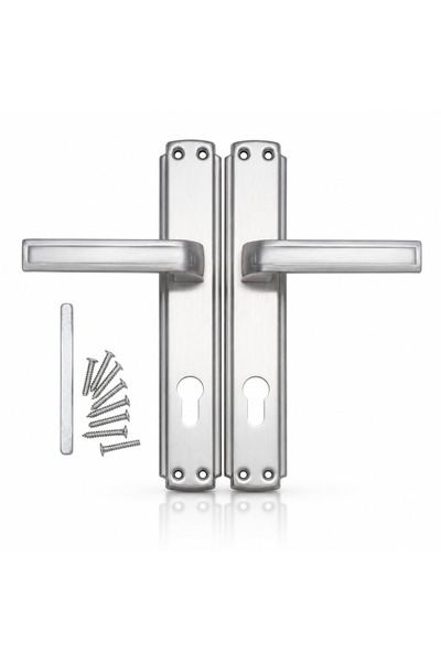 Generic Modern Passage Door Handle Set, Satin Silver Finish Door Lever with B...