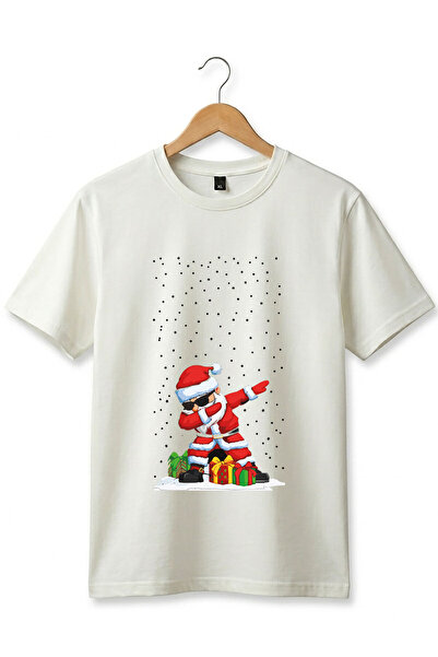 The Baski New Year's Santa Claus Cool Design Printed 100% Cotton Crew Neck Pr...