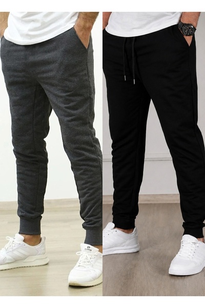 TORUK MAKTO Set de 2 pantaloni de trening unisex cu tiv cu nervuri Jogger, cu...