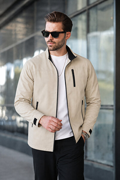 Oxledo Men's Water Repellent Seasonal Jacket with Stand Collar, Zipper, 3 Poc...