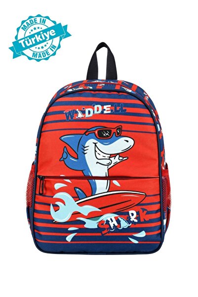 Just Polo Licensed Kopek Baligi Patterned Navy Blue Red Kindergarten School P...