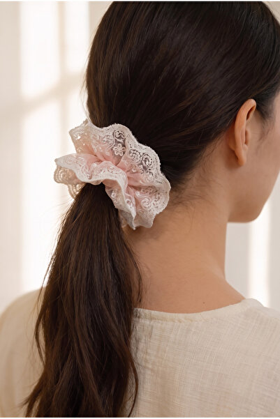 Katia&Bony Girl's Point Patterned Lace Elastic Buckle Pink