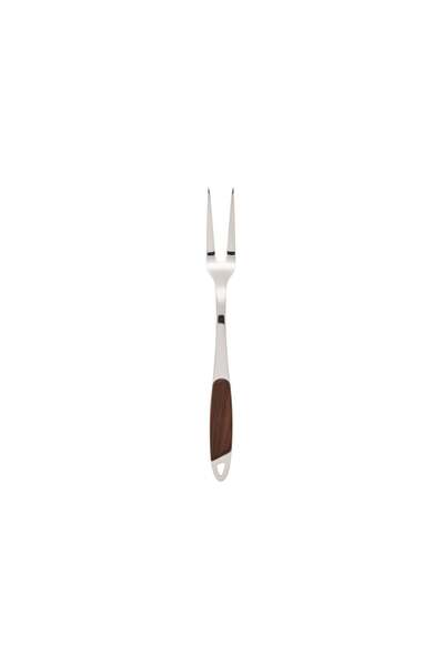 China Stainless Steel Meat Fork with Wooden Handle 35cm