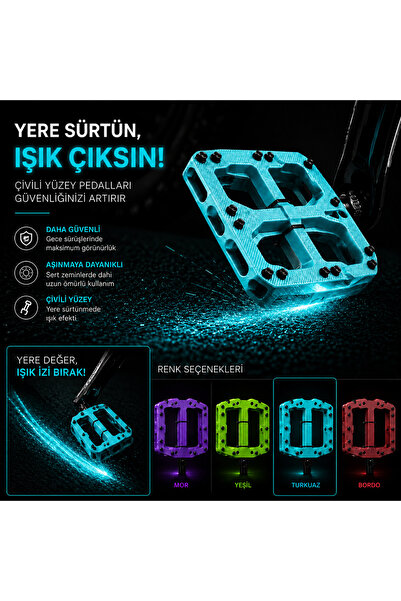 Mtb Bisiklet Pedal 870 B KARTLI ÇİVİLİ IŞIKLI