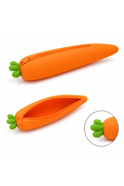 Generic Brand Силиконов несесер с форма на морков, гъвкав, 20.5 x 4.2 x 4.2 см