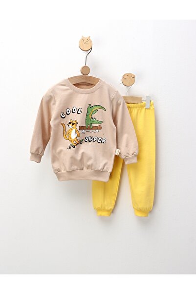 MiniKids Compleu Cool Super, bej-galben