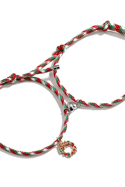 VeeShop Set 2 bratari BFF de Craciun, pentru prieteni sau cupluri, cu magnet,...