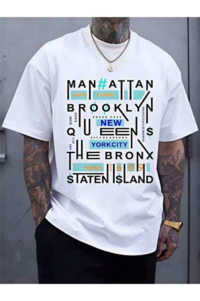 kai22 Men's Summer Outfits, New York City Boroughs Graphic Text Theme T-Shirt...