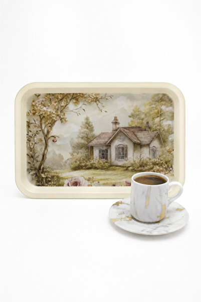Zucci Home Country Cottage 20X30 cm Decorative Serving Tray – Vintage Presentation Tea and Coffee Tray |   Gift