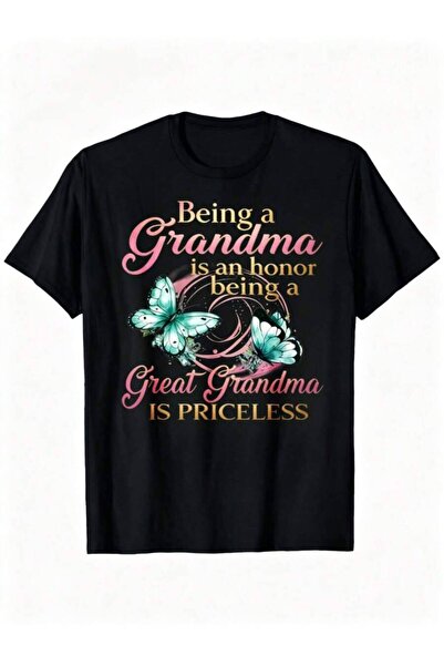 21JNRY Being A Great Grandma Is Priceless Graphic T-Shirt, Casual Short Sleev...