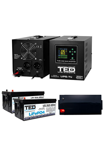 TED Electric Pachet UPS 2500VA/1800W Runtime Extins cu 2x Acumulatori Externi...