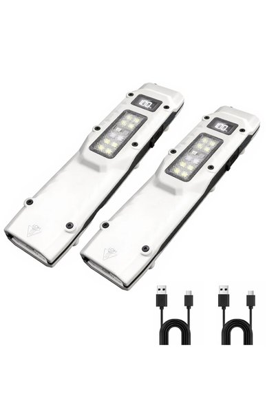 choice2 مصباح يدوي LED قوي DT007 أبيض اللون مع خاصية التكبير والتصغير، إضاءة ...