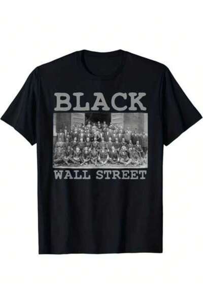 kai22 تي شيرت رجالي أنيق بأكمام قصيرة من BLACK WALL STREET، مصنوع من القطن ال...