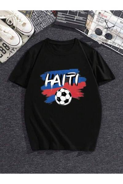 2BIR T-Shirt Haiti 2026 Football Pattern Street Style Fashion Casual Wear