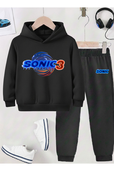 STİL-X Sonic Printed Children's Tracksuit, Shardon Soft Fabric, Unisex