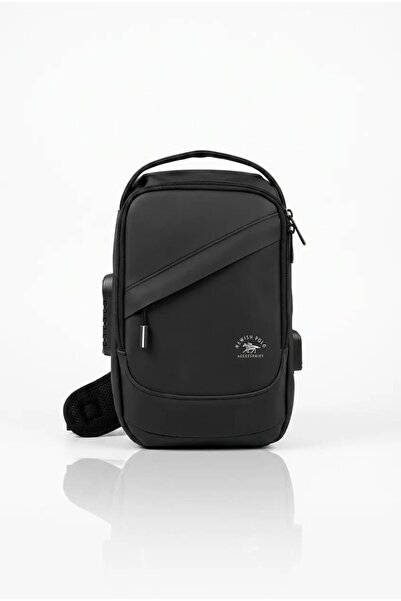 AVCA Unisex Black USB Output Anti Thief Waterproof Cross Chest Shoulder and W...