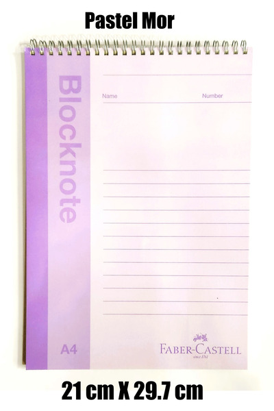 Faber Castell A4 Size Notepad 80 Sheets Checkered, Pastel Purple