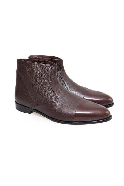 FRANCO CALVANI Brown Unlace Genuine Leather Men's Boots