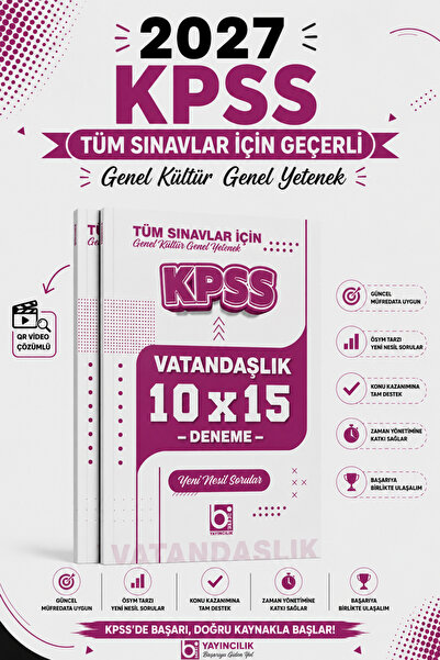 Bigelio Yayıncılık Bigelio 2027 KPSS Tüm Sınavlar İçin Vatandaşlık 10 x 15 De...
