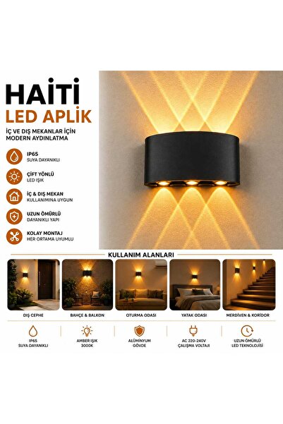 ZMR HADRIAN HAİTİ 3+3 APLİK SİYAH KASA AMBER RENK