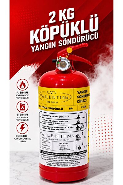 VALLENTİNA 2 KG KÖPÜKLÜ YANGIN SÖNDÜRME CİHAZI TSE-HYB/CE BELGELİ(RUHSATA UYGUN)