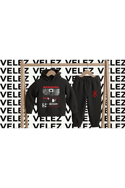 STİL-X Berserk Anime Printed 3 Thread Threaded Hooded Tracksuit Set