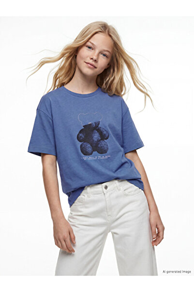 LC Waikiki Esvab • Modern & Distinctive Printed Stone Detailed Girls' T-Shirt
