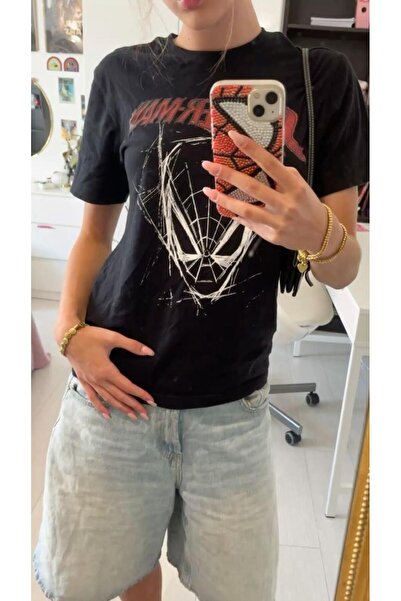 Minga London Crna majica sa grafikom Spider-Mana, unisex