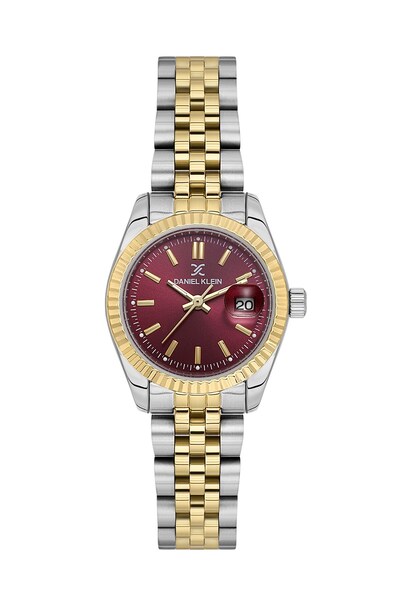 Daniel Klein Dial Claret Red Cord Gold Silver Color 28 mm Women's Wristwatch ...