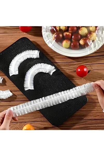 innoway 100 Adet Gıda Bonesi – Esnek Lastikli Streç Kapak, Tabak & Tencere Saklama Kapağı