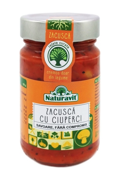 Naturavit Zacuscă naturală cu Ciuperci, cremoasă doar legume, "Savoare fără c...