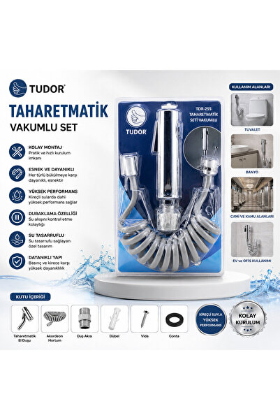 Lunaev Chrome Taharatmatik Set Taharatmetik Hand Shower - Hose - Joint Vacuum...