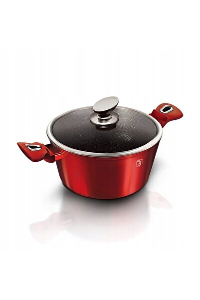 Berlinger Haus Vas tradițional cu capac 2,5L Burgundy Linie Metalică BH-1256N