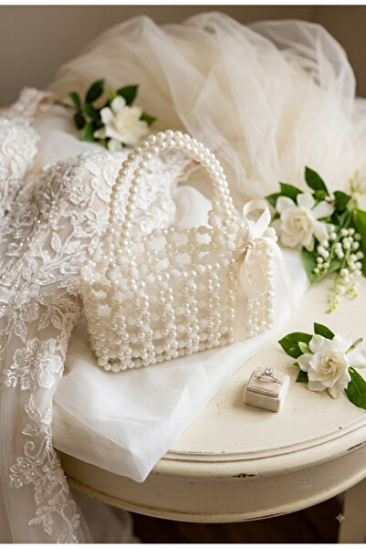Merdiven6 Bridal Bag with Pearls