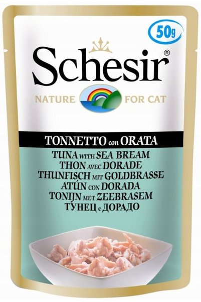 NO BRAND SCHESIR Mokra Karma pentru Pisici Ton cu Dorada în Jeleu Pachet 30x50g