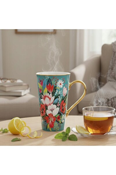 NO BRAND CANĂ DE PORȚELAN DE 690 ML, MARE, PENTRU CAFEA ȘI CEAI, CU MOTIV DE ...