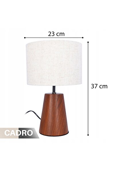 NO BRAND Lampa de noptieră cu abajur de 23 cm, cu priză, stil clasic, maro-bej