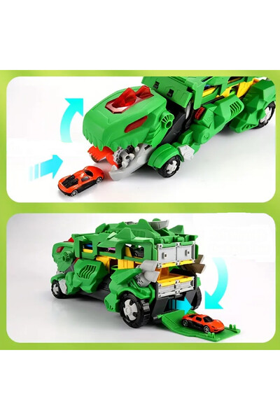 Luxma Camion dinozaur T-rex cu rampă de lansare + 2 mașini cu funcție de prin...