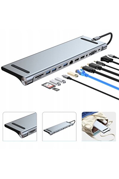 bedee 12 ÎN 1 HDMI VGA USB 3.0 USB 2.0 CITITOR DE CARDURI SD/TF JACK DE 3.5MM...