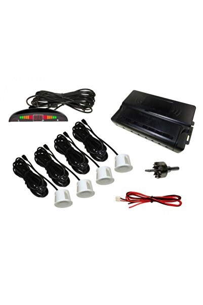 Sonic Senzor de parcare cu LED pentru marșarier, 4 senzori, alb, 22mm