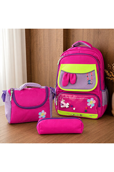 Alvadonna Girl's School Bag, Lunchbox and Pencil Case Triple Set