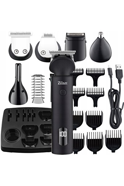 Zilan Trimmer MACHINKA pentru tuns păr, barbă, corp, kit USB 16 în 1