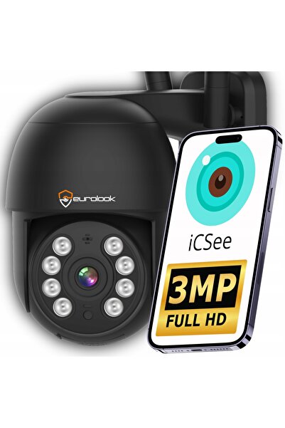 NO BRAND Cameră WiFi fără fir de exterior 3MP Alarmă iCSee Smarthome Full HD ...