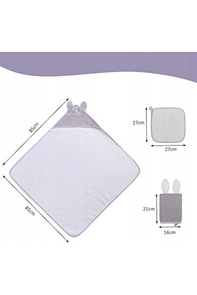 NO BRAND Bavetă din bumbac cu glugă 85x85cm, Set de mănuși, Bavetă pentru clă...