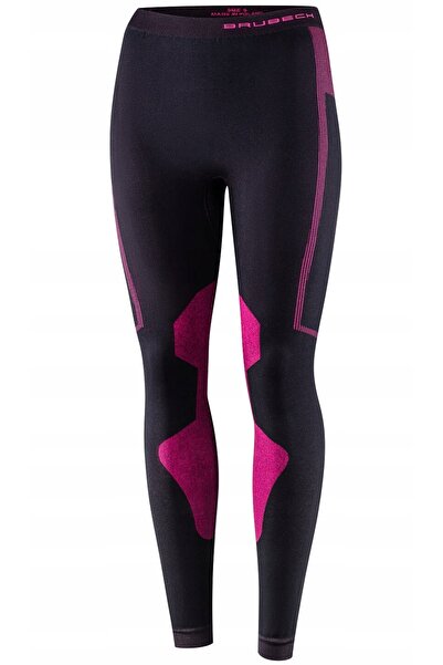 Brubeck Colanți termici Dry Pants pentru femei - negru/fucsia M