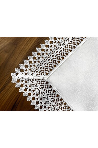 NO BRAND Traversă de masă GIPIUROWY - 120x120 - culoare albă