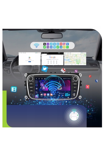 NO BRAND Radio auto pentru FORD MONDEO MK4 FOCUS MK2 MK3 GALAXY CarPlay WiFi ...