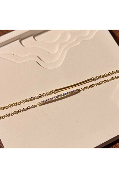 F&I FLORAL İSTANBUL Double Elegant Gold Stone Bracelet