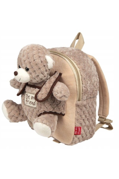 Perletti Rucsac de grădiniță cu ursuleț mascotă și jucării detașabile