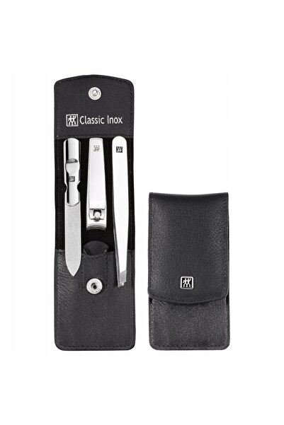 ZWILLING Husă din piele CLASSIC INOX cu închidere prin capsă, neagră, 3-cz